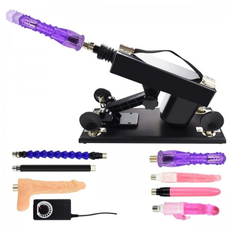 Female Masturbation Sex Machine Gun with Many Dildo Accessories - K