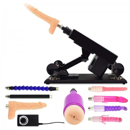 Female Masturbation Sex Machine Gun with Many Dildo Accessories - A