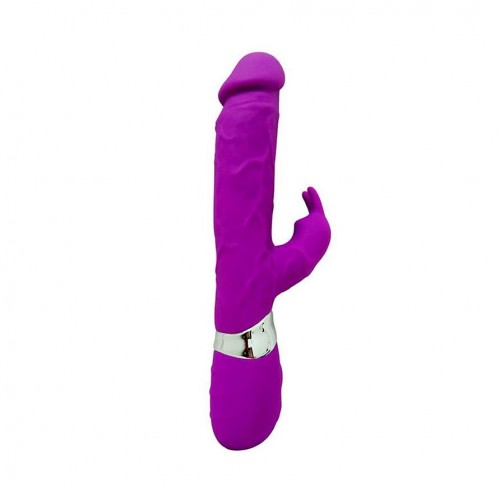 Multi Speed Rechargeable Silicone G-spot Rabbit Vibrator Large Dildo for Women (pink)