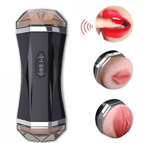 USB Rechargeable 3D Realistic Vagina and Mouth Masturbator Male Masturbator cup