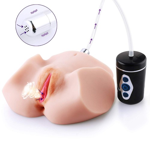Realistic Pussy Anal Male Masturbator with Sucking & Vibrating Device