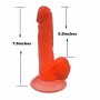 7.5 inch Realistic Dildo Natural with a Suction Cup Base - Red