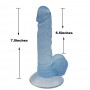 7.5 inch Realistic Dildo Natural with a Suction Cup Base - Blue
