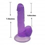 7.5 inch Realistic Dildo Natural with a Suction Cup Base - Purple