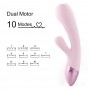 Waterproof Rabbit Vibrator with heat, Rechargeable Silicone Personal Massager Dual Motor 10 speed for Woman (Lightpink)