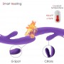 Waterproof Rabbit Vibrator with heat, Rechargeable Silicone Personal Massager Dual Motor 10 speed for Woman (Purple)