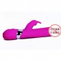 Multi Speed Rechargeable Silicone G-spot Rabbit Vibrator Large Dildo for Women (pink)