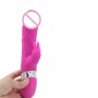 Multi Speed Rechargeable Silicone G-spot Rabbit Vibrator Large Dildo for Women (pink)