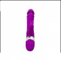 Multi Speed Rechargeable Silicone G-spot Rabbit Vibrator Large Dildo for Women (pink)