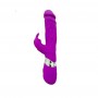 Multi Speed Rechargeable Silicone G-spot Rabbit Vibrator Large Dildo for Women (pink)