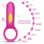 Rechargeable Strong Vibrating Silicone Cock Ring Clitoral Bullets for Men couples